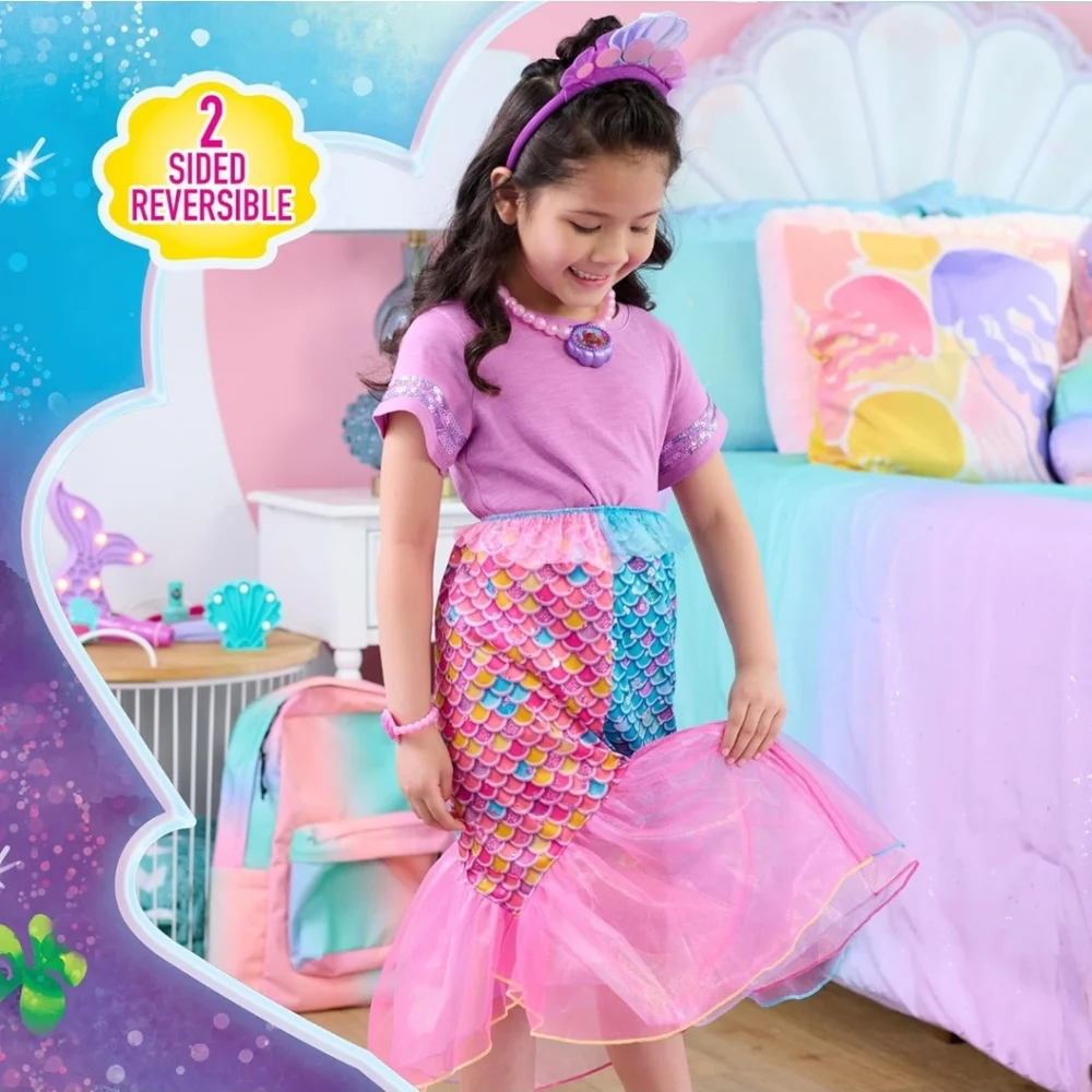 Disney Junior Ariel 2-in-1 Dress Up Set for Pretend Play, Sizes 4-6X, 4-Pieces,